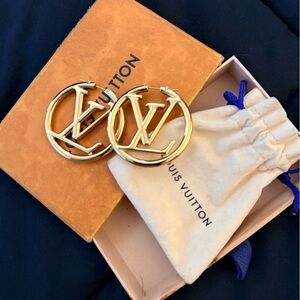 Louis Vuitton Gold Logo Earrings